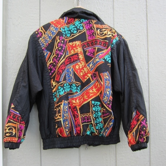 Rock Creek Track jacket Windbreaker Women's S Floral Full Zip Y2K Vintage Retro - Picture 2 of 15